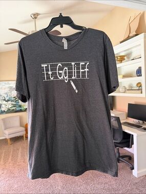 Bella Canvas Charcoal Gray Men’s Graphic Tee with White Print